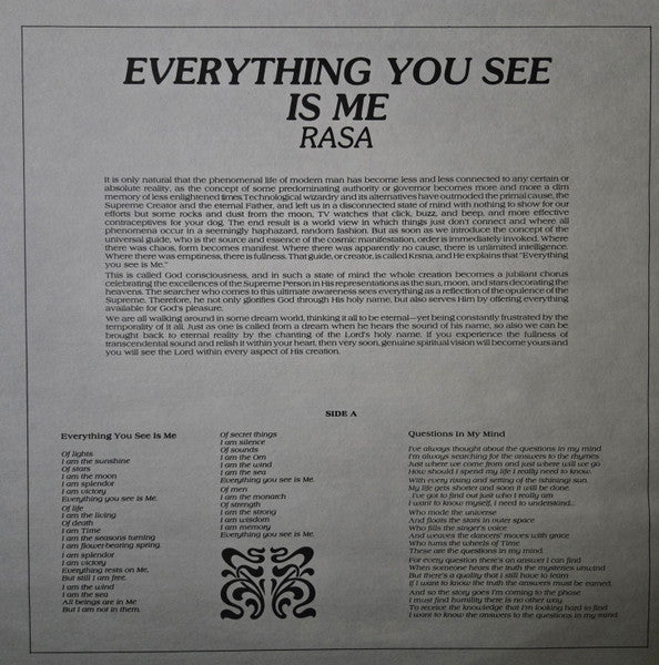 Rasa (9) - Everything You See Is Me