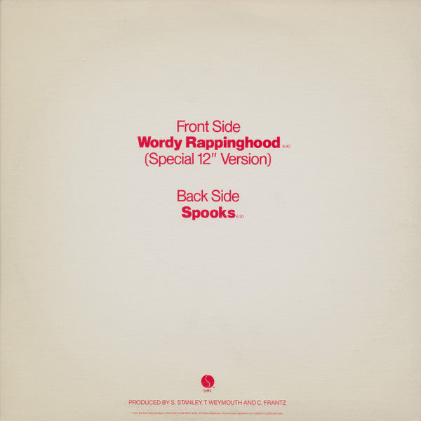 Tom Tom Club - Wordy Rappinghood