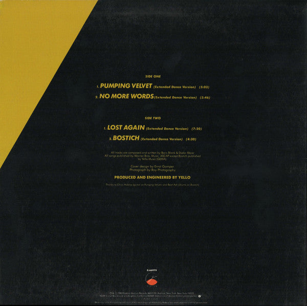 Yello - Pumping Velvet / No More Words / Lost Again / Bostich