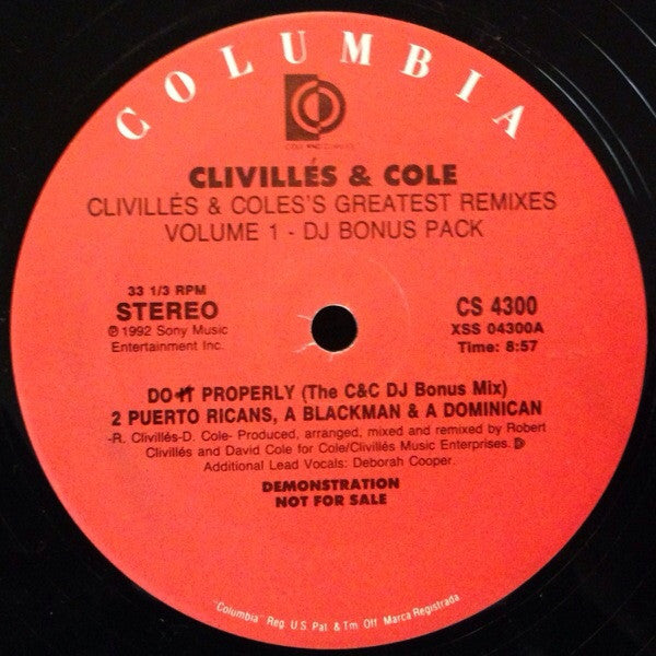 Clivillés & Cole's Greatest Remixes (Volume 1 - DJ Bonus Pack)