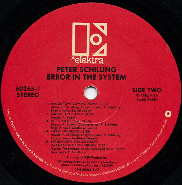 Peter Schilling - Error In The System