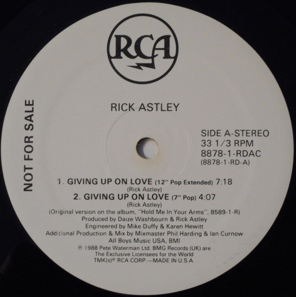 Rick Astley - Giving Up On Love