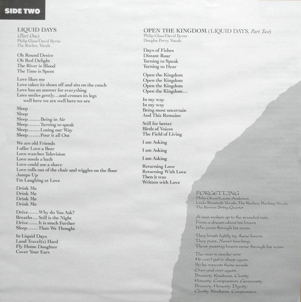 Philip Glass - Songs From Liquid Days