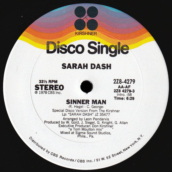 Sarah Dash - Sinner Man