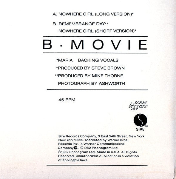 B-Movie - Nowhere Girl