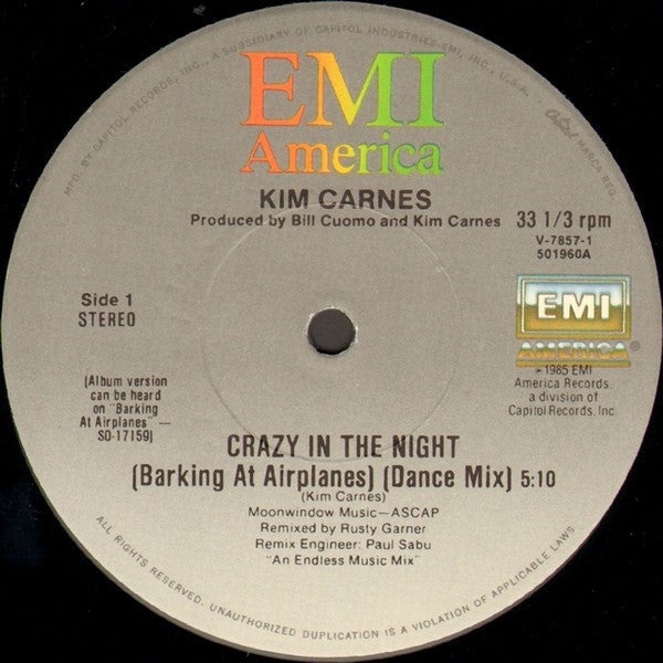Kim Carnes - Crazy In The Night (Barking At Airplanes)