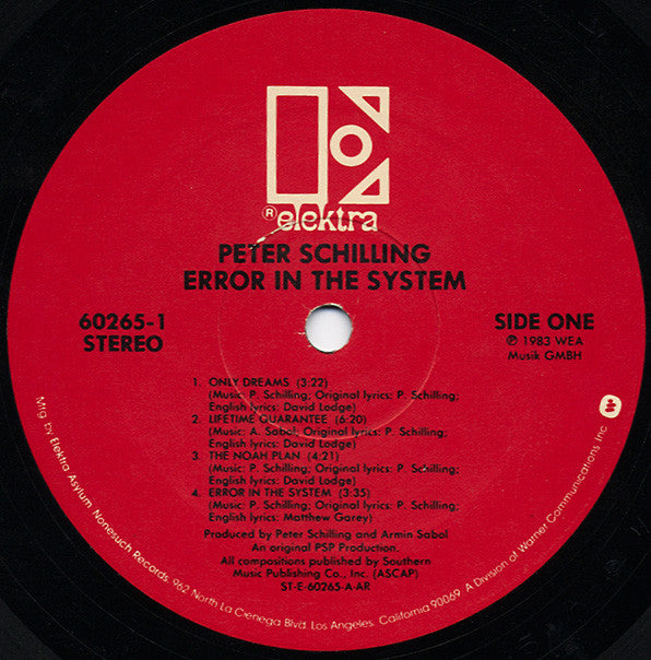 Peter Schilling - Error In The System