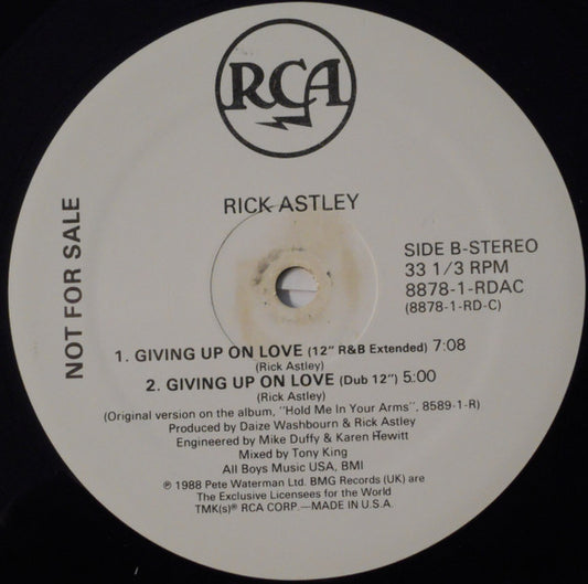 Rick Astley - Giving Up On Love