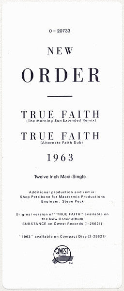 New Order - True Faith / 1963