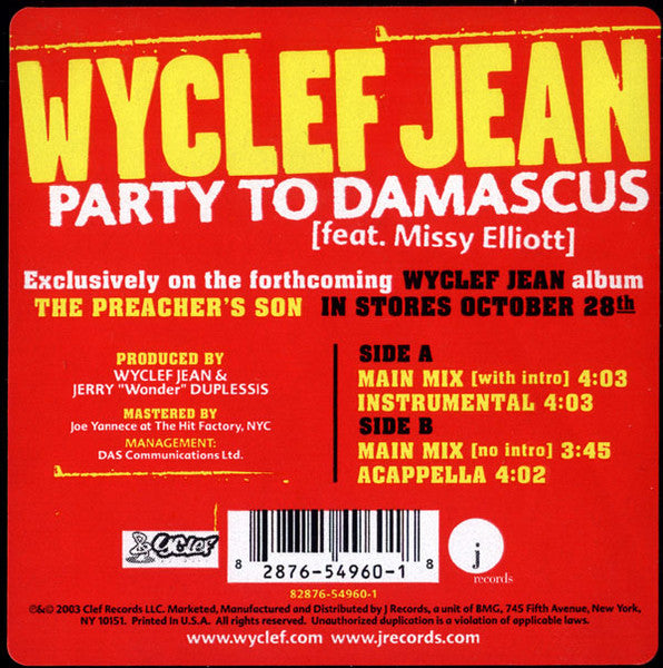 Wyclef Jean - Party To Damascus