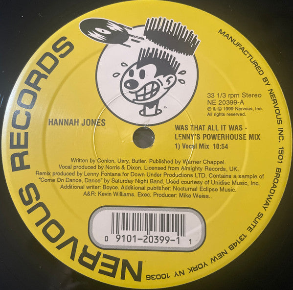 Hannah Jones - Was That All It Was (Lenny Fontana Powerhouse Mixes)