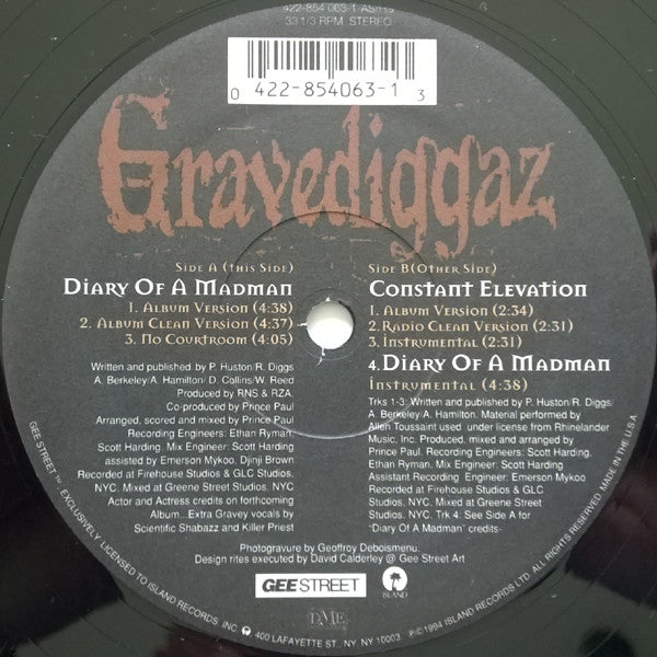Gravediggaz - Diary Of A Madman / Constant Elevation