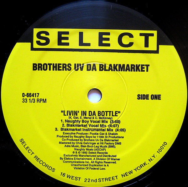 Brothers Uv Da Blakmarket - Livin' In Da Bottle / Ruff Neck Style
