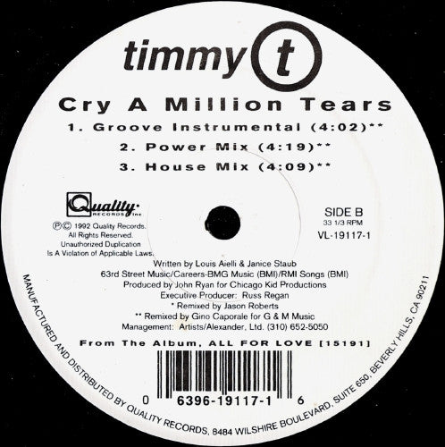 Timmy T - Cry A Million Tears