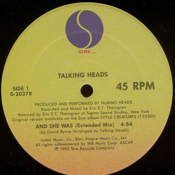 Talking Heads - And She Was / Television Man