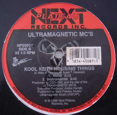 Ultramagnetic MC's - Ease Back / Kool Keith Housing Things