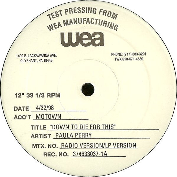 Paula Perry - Down To Die For This