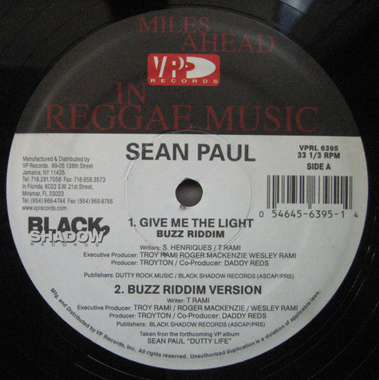 Sean Paul - Give Me The Light / Like Glue