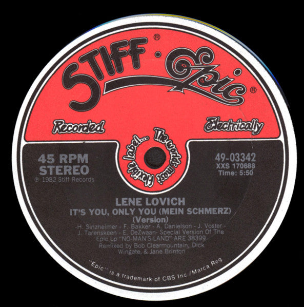 Lene Lovich - It's You, Only You (Mein Schmerz)