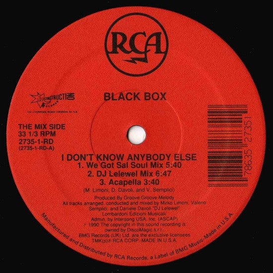 Black Box - I Don't Know Anybody Else