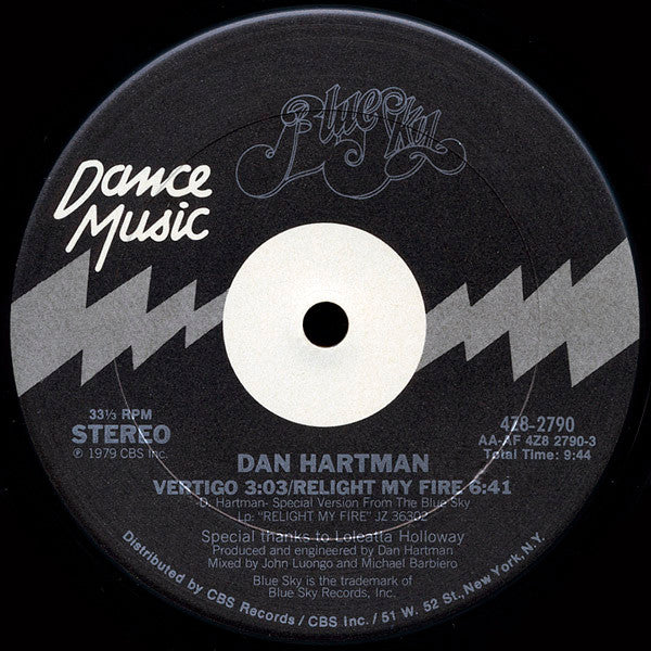 Dan Hartman - Vertigo / Relight My Fire