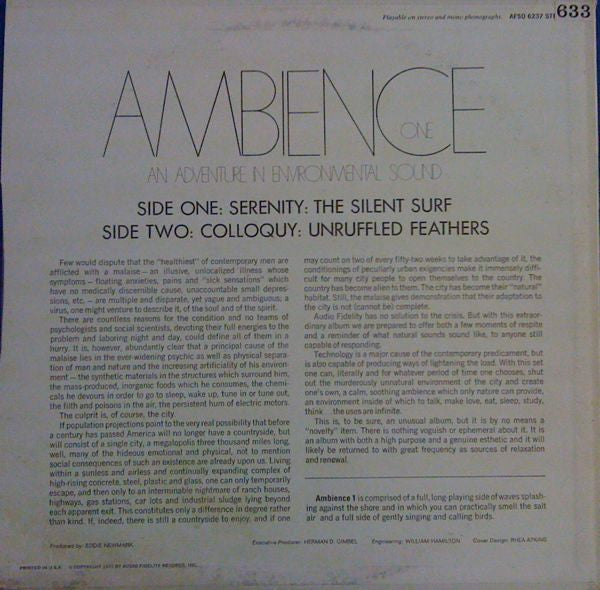 Ambience One (An Adventure In Enviromental Sound)