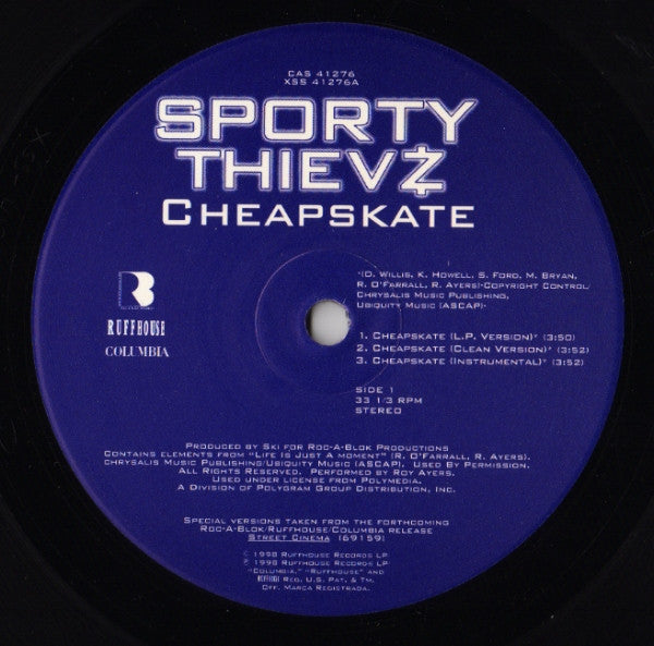 Sporty Thievz - Cheapskate (You Ain't Gettin' Nada) / Raw Footage