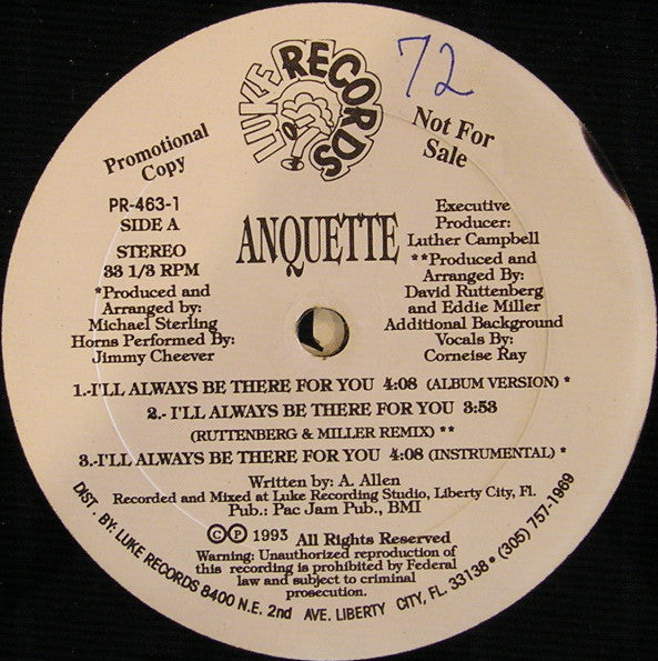 Anquette - I'll Always Be There For You / Janet Reno