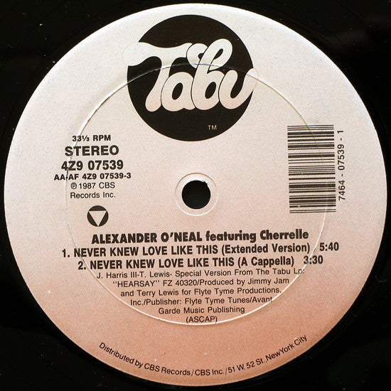 Alexander O'Neal - Never Knew Love Like This (Special 12" Mixes)
