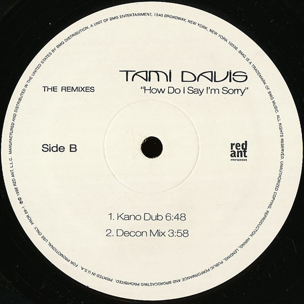 Tami Davis - How Do I Say I'm Sorry (The Remixes)