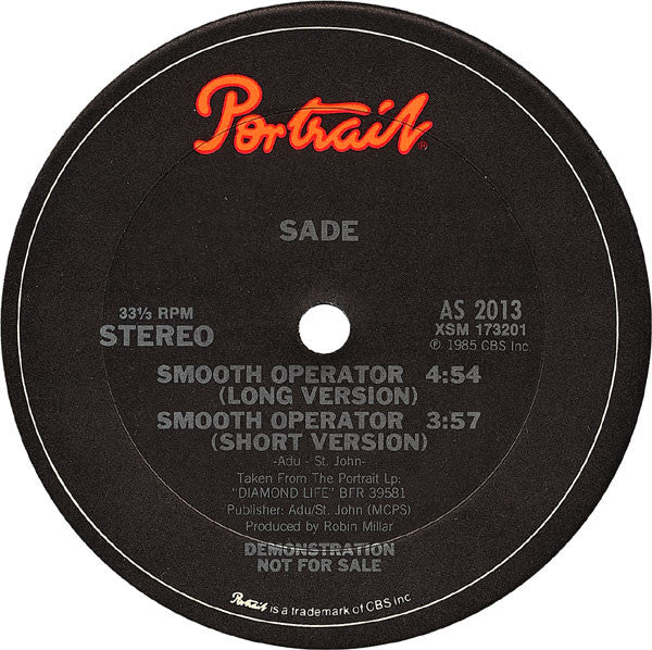 Sade - Smooth Operator [12" PROMO]