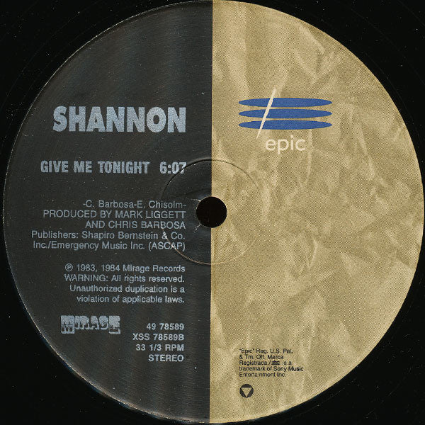 Shannon - Let The Music Play / Give Me Tonight