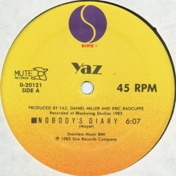 Yazoo - Nobody's Diary / State Farm