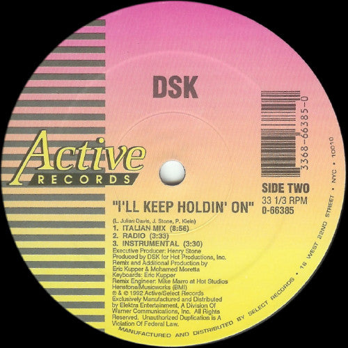 DSK - I'll Keep Holdin' On (Remixes)