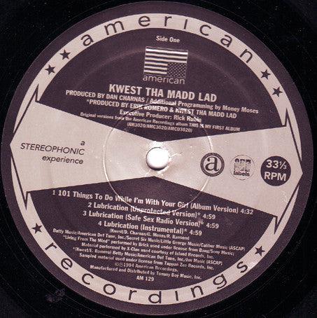 Kwest Tha Madd Lad - 101 Things To Do While I'm With Your Girl / Lubrication