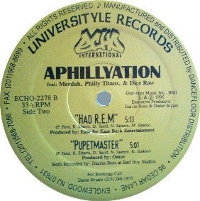Aphillyation - United Snakes Of America / Had R.E.M. / Pupetmaster