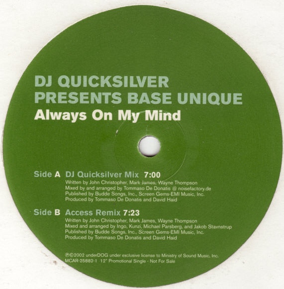 DJ Quicksilver - Always On My Mind