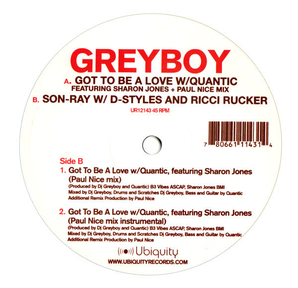 Greyboy - Got To Be A Love / Son-Ray