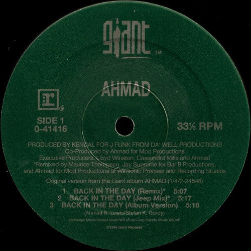 Ahmad (2) - Back In The Day