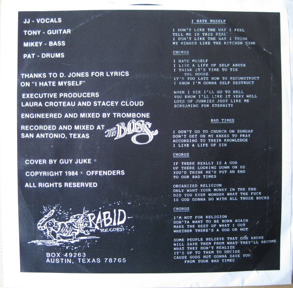 Offenders - I Hate Myself / Bad Times
