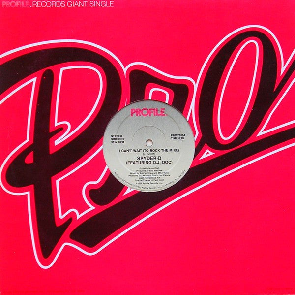 Spyder-D - I Can't Wait (To Rock The Mike)