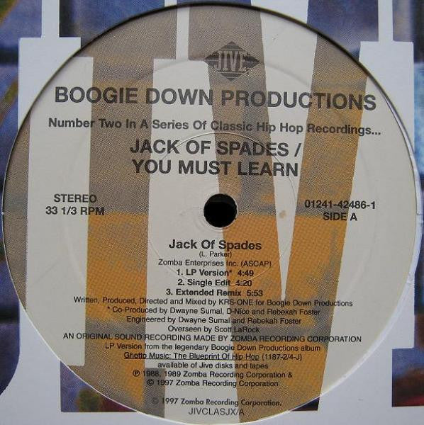 Boogie Down Productions - Jack Of Spades / You Must Learn