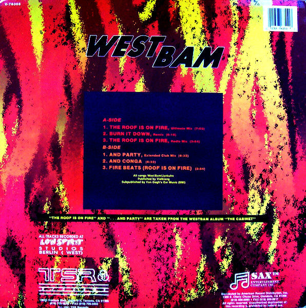 WestBam - The Roof Is On Fire / And Party