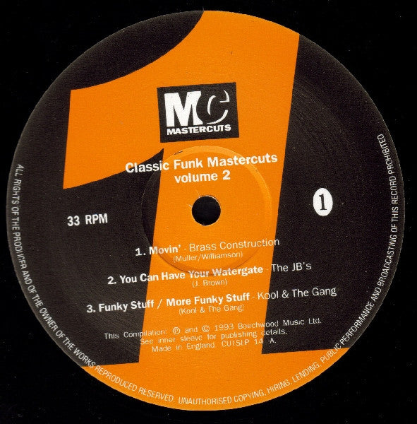 Various - Classic Funk Mastercuts Volume 2