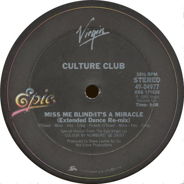 Culture Club - Miss Me Blind / It's A Miracle