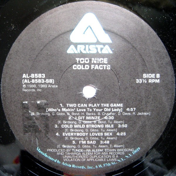Too Nice - Cold Facts
