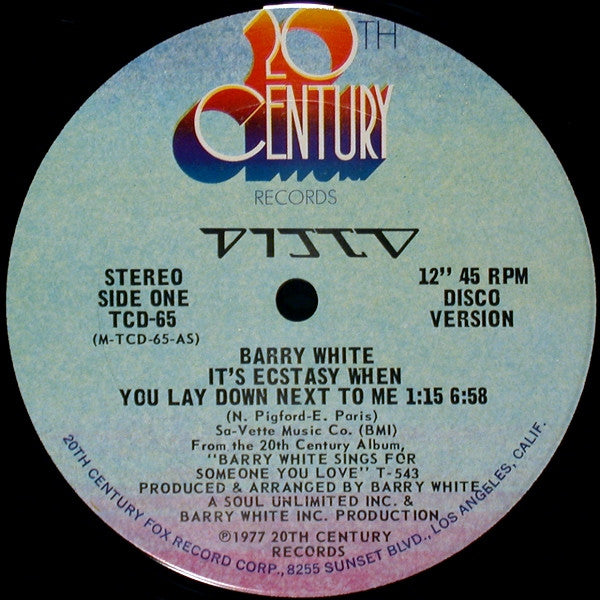 Barry White - It's Ecstasy When You Lay Down Next To Me