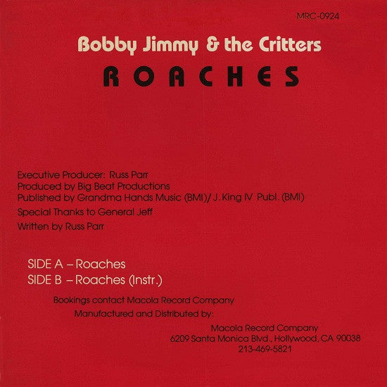 Bobby Jimmy And The Critters - Roaches