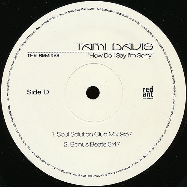 Tami Davis - How Do I Say I'm Sorry (The Remixes)