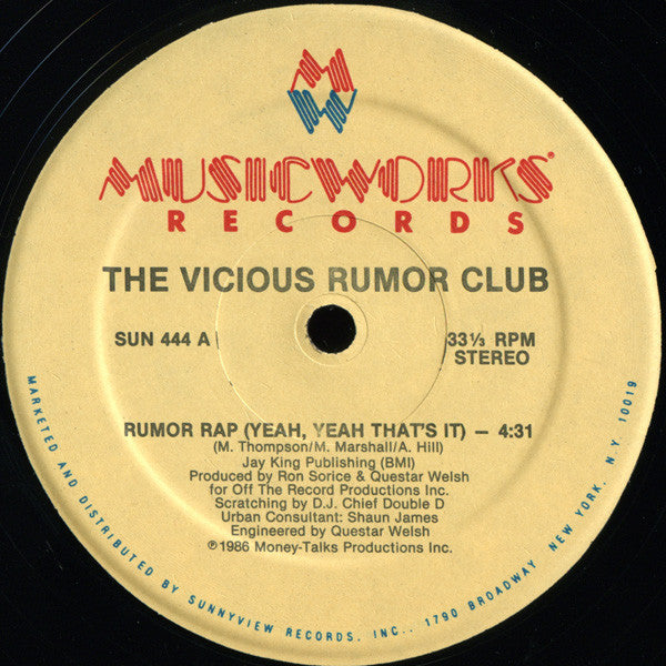Vicious Rumor Club - Rumor Rap (Yeah, Yeah That's It)